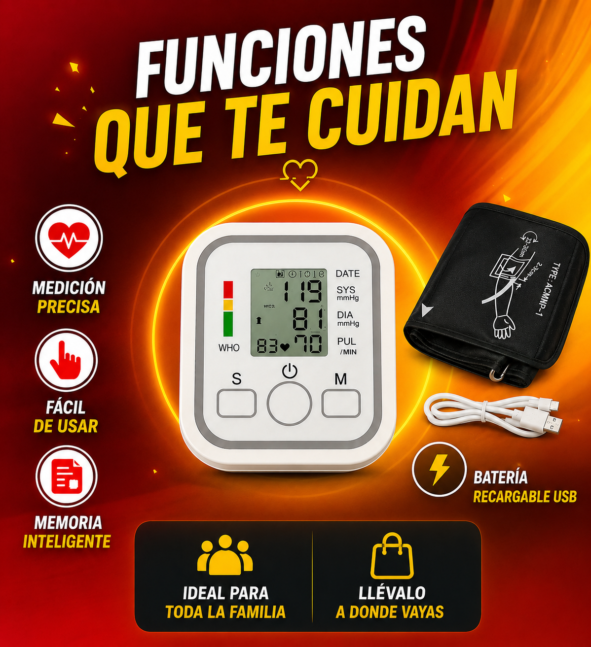 Tensiometro de Brazo DIGITAL: precision y seguridad para tu salud