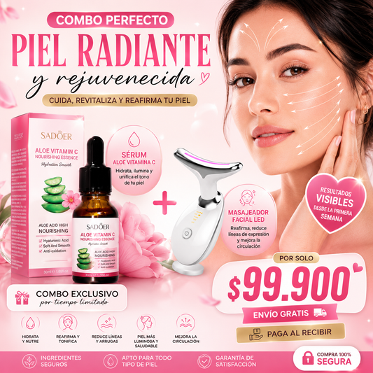 Serum Aloe Vitamina C + Maseador facial Electrico