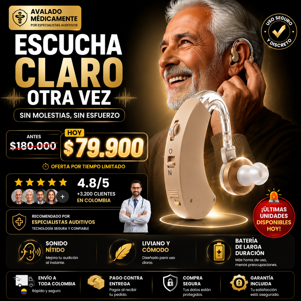 AUDIFONO Amplificador: Escucha claro otra vez
