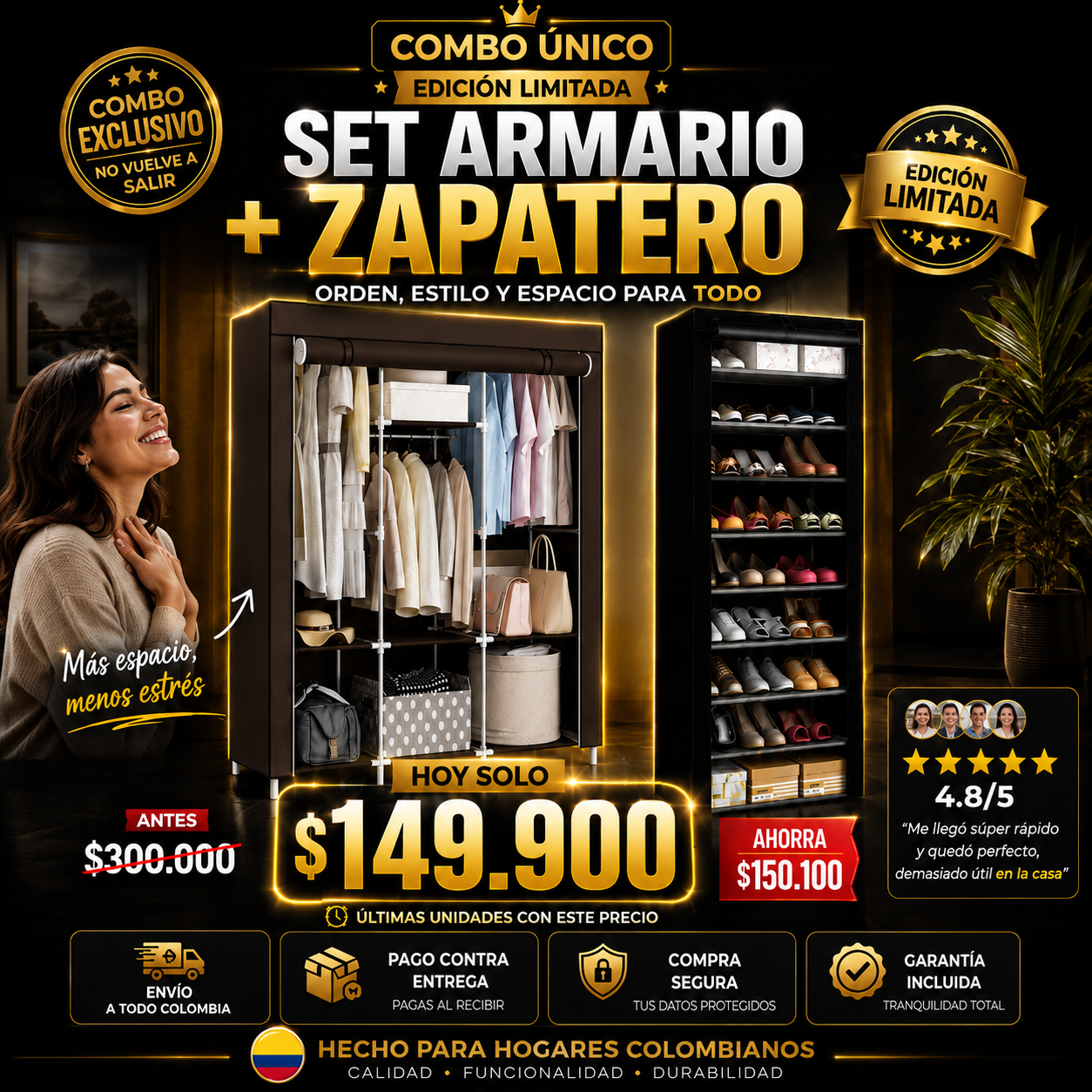 SET Armario + Zapatero organizador