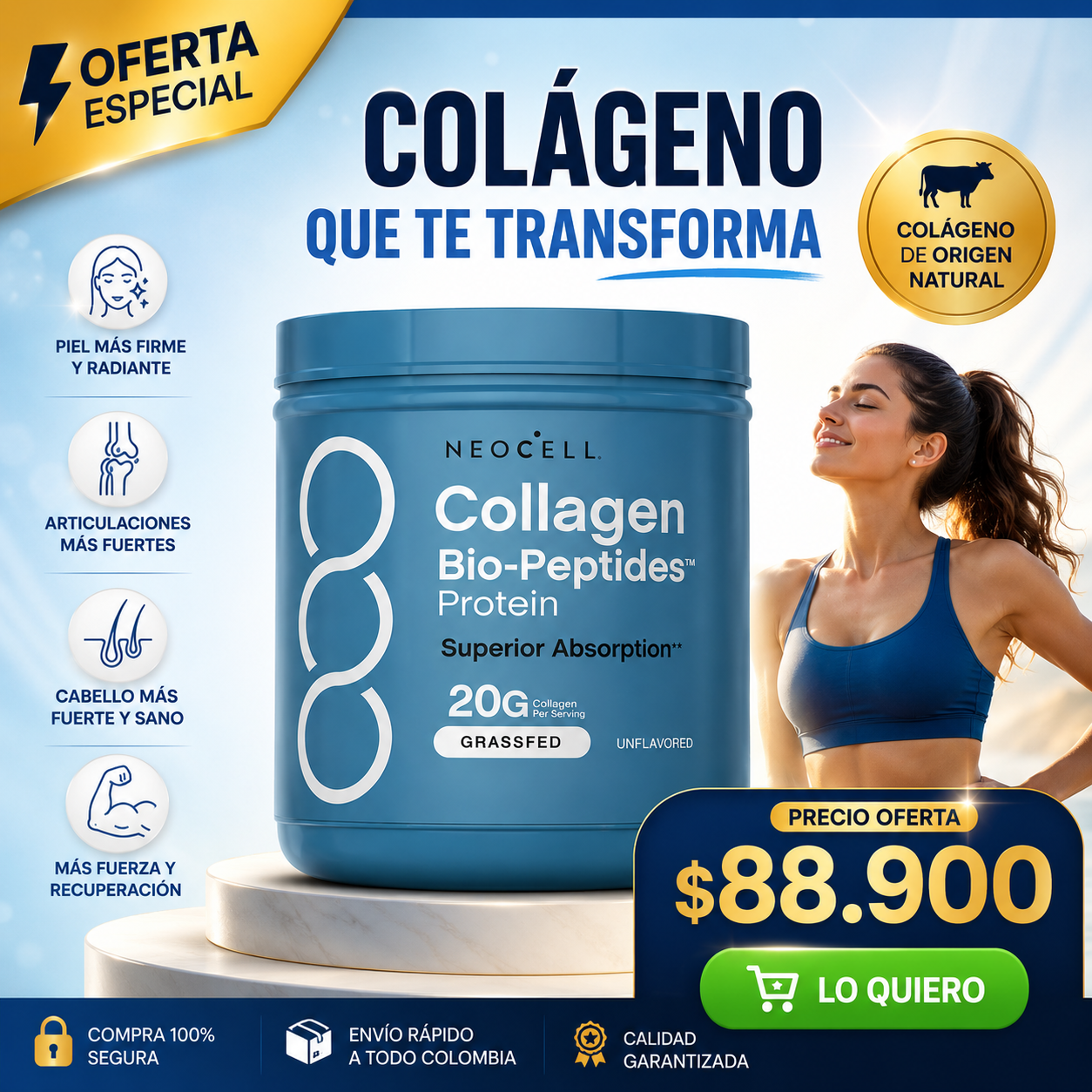 Collagen NeoCell: biopeptides + proteina