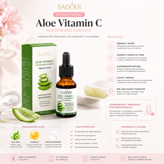 Serum Aloe Vitamina C + Maseador facial Electrico
